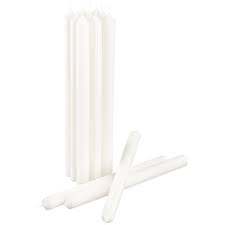 Taper Candleabra thin white wax candles 23cm high